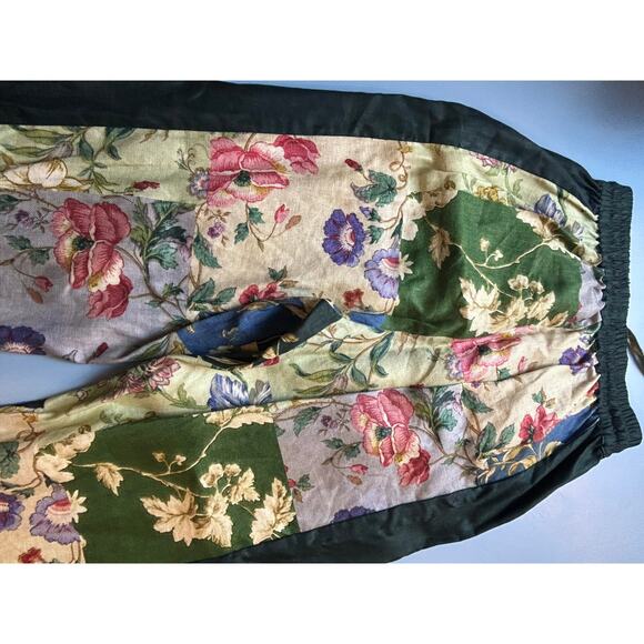 Alemais Designer Patchwork Pants Elastic Waist Size 6 Lagenlook Boho Cottage - Picture 8 of 11